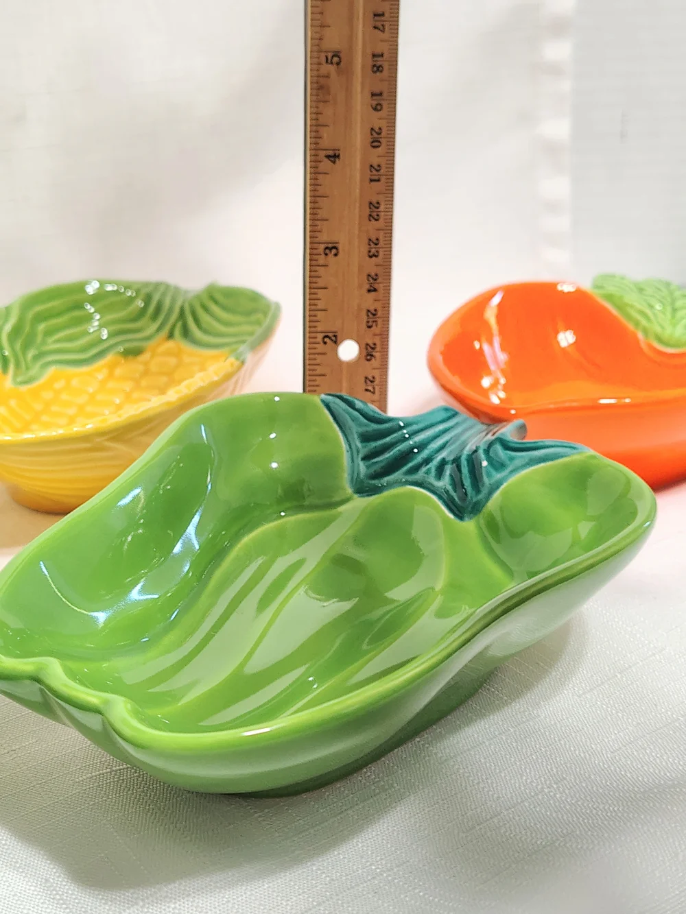 6 Piece Vintage 50s Vegetable Snack/Dip  Serving Dishes / Bowls Colorful Set